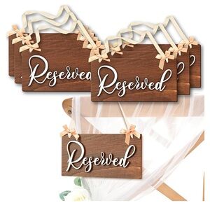 New in Box Wooden “Reserved” signs